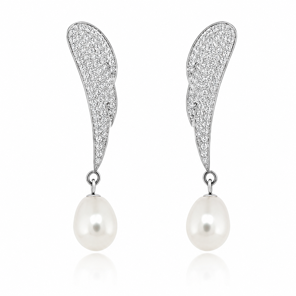 Diamonds and Pearls Drop Earrings