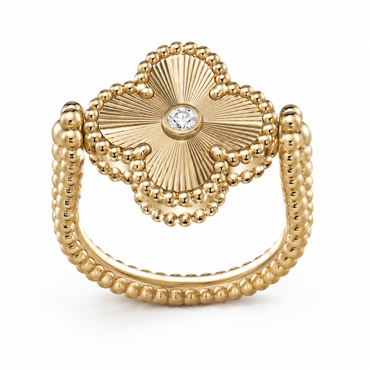 Van Cleef Red Alhambra Reversible Cocktail Ring