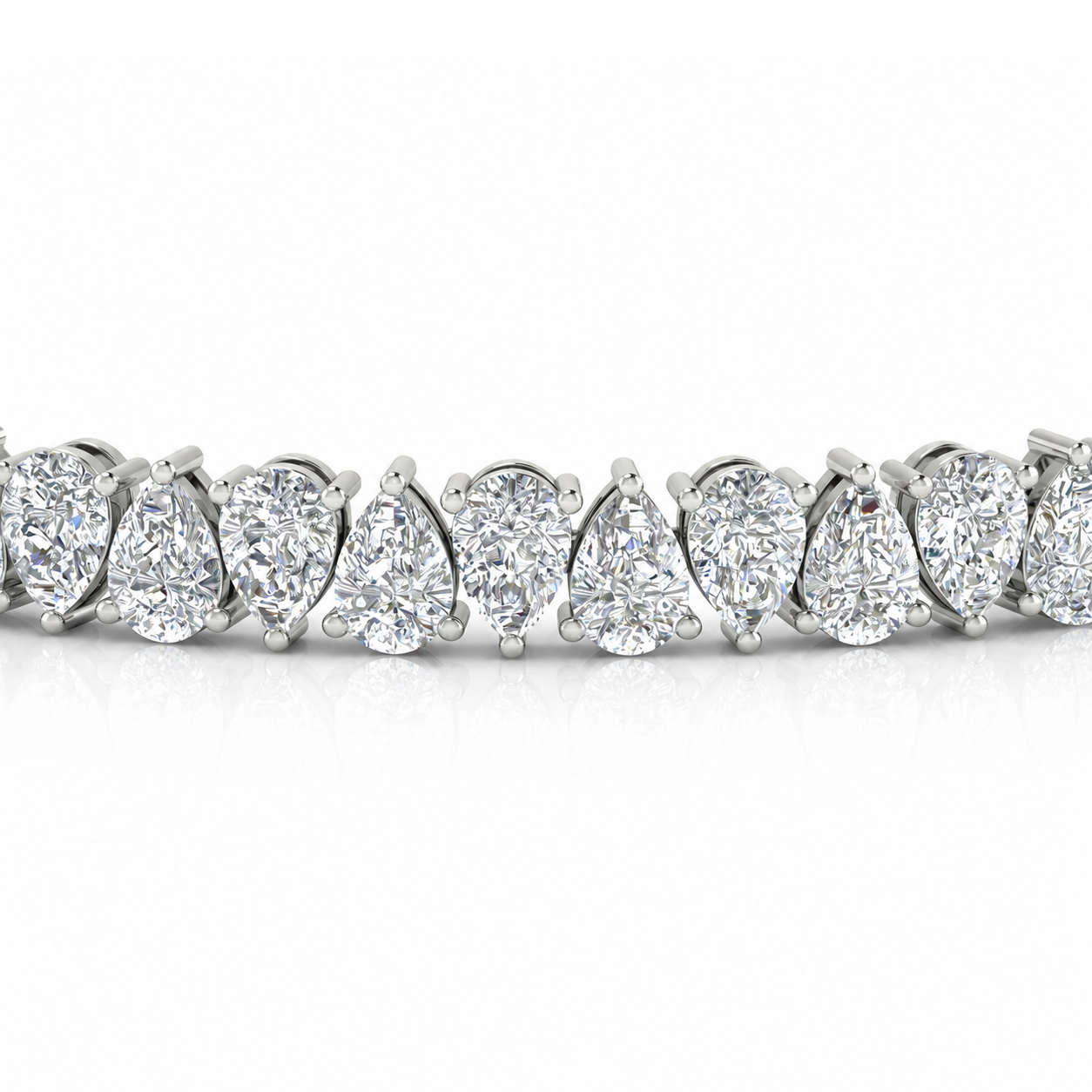 Double Row Pear Shaped Diamond Bracelet