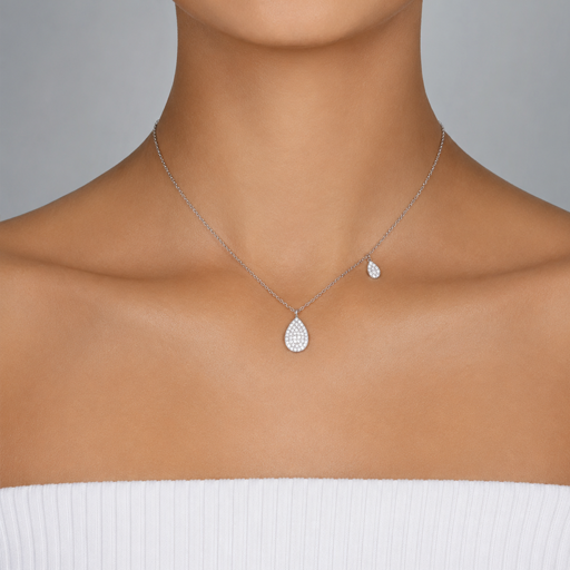Diamond Teardrop Pendant Petite