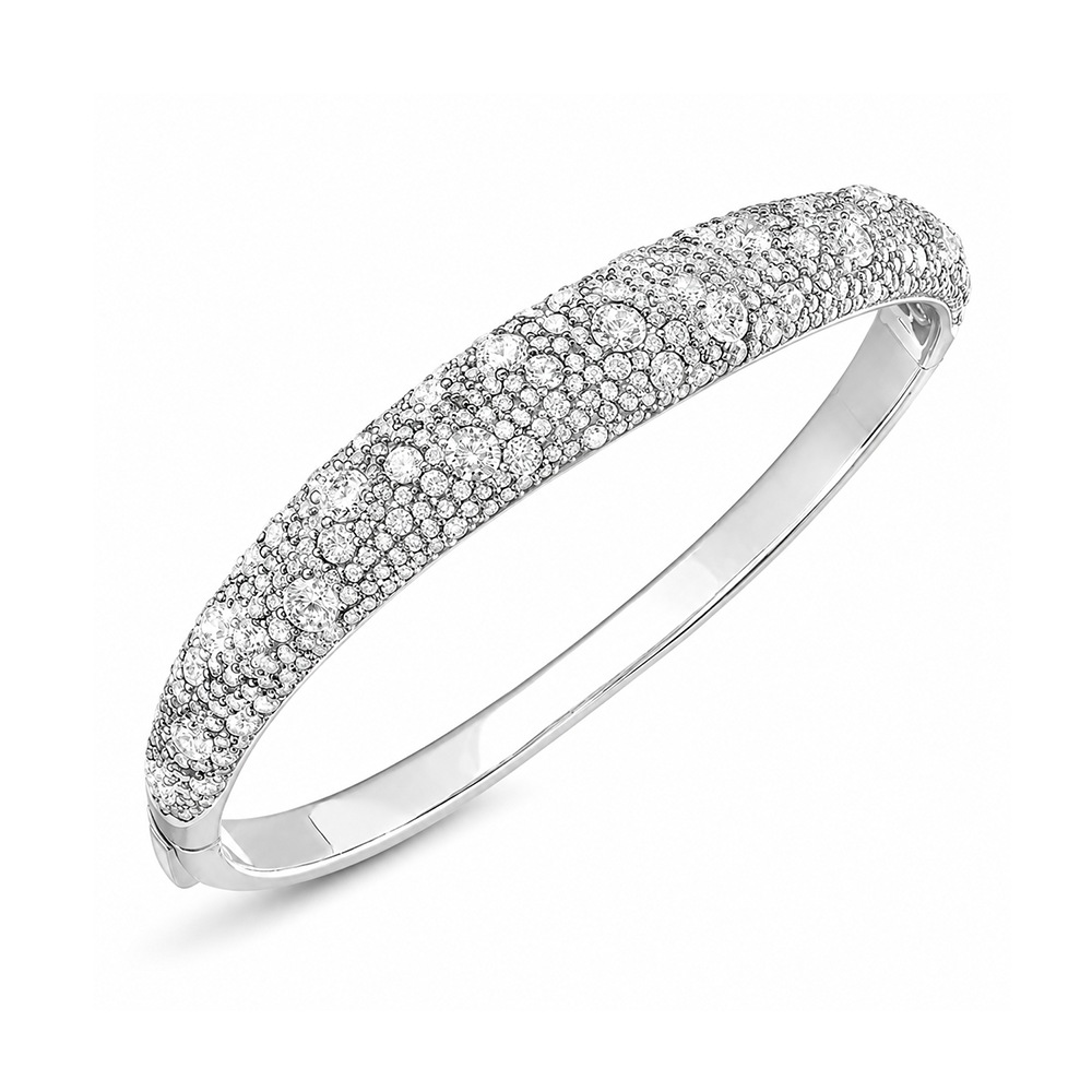 Fashion Eco Diamonds Pave Dome Bangle