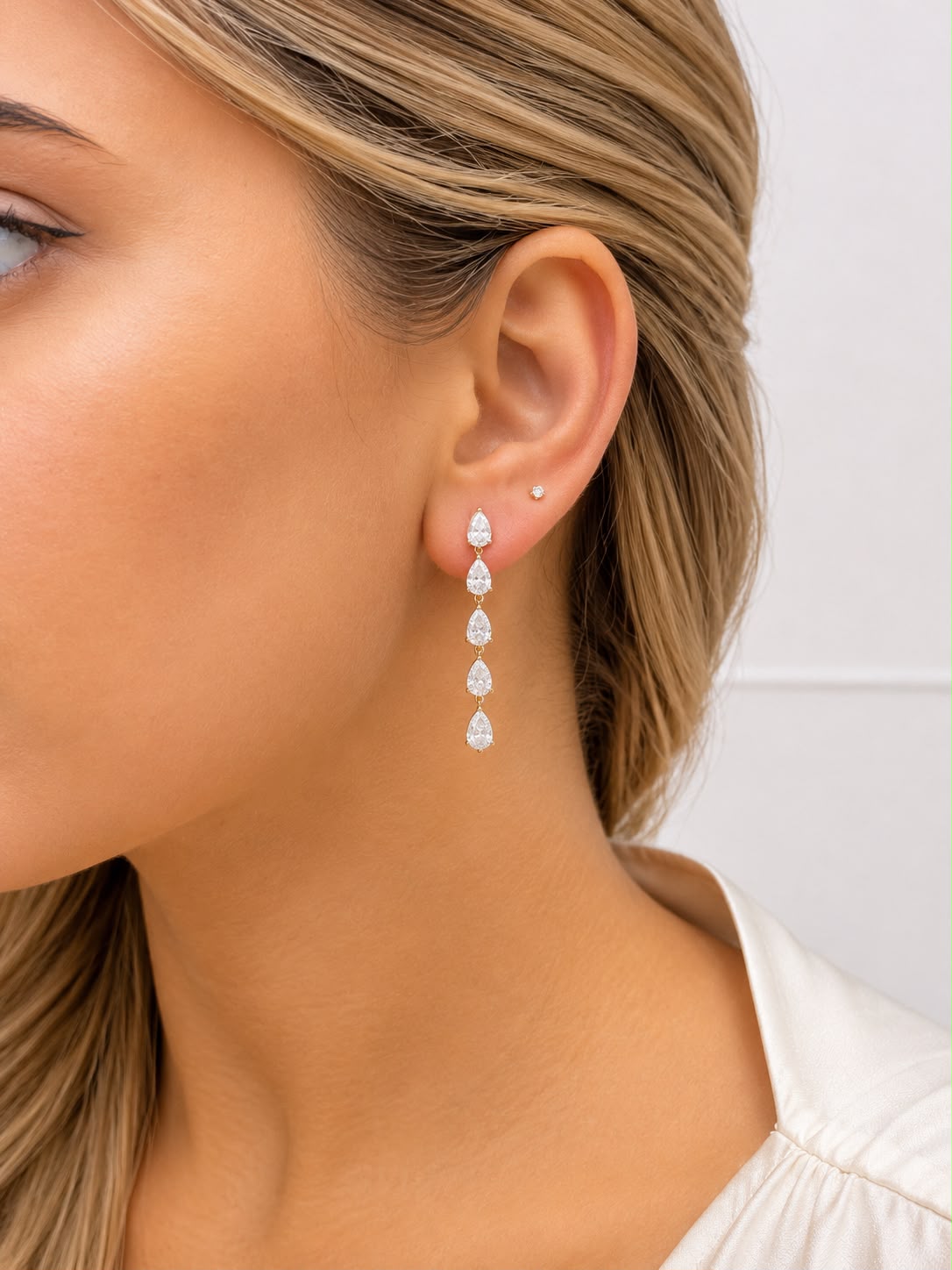 Pear Eco Diamonds Drop Earrings