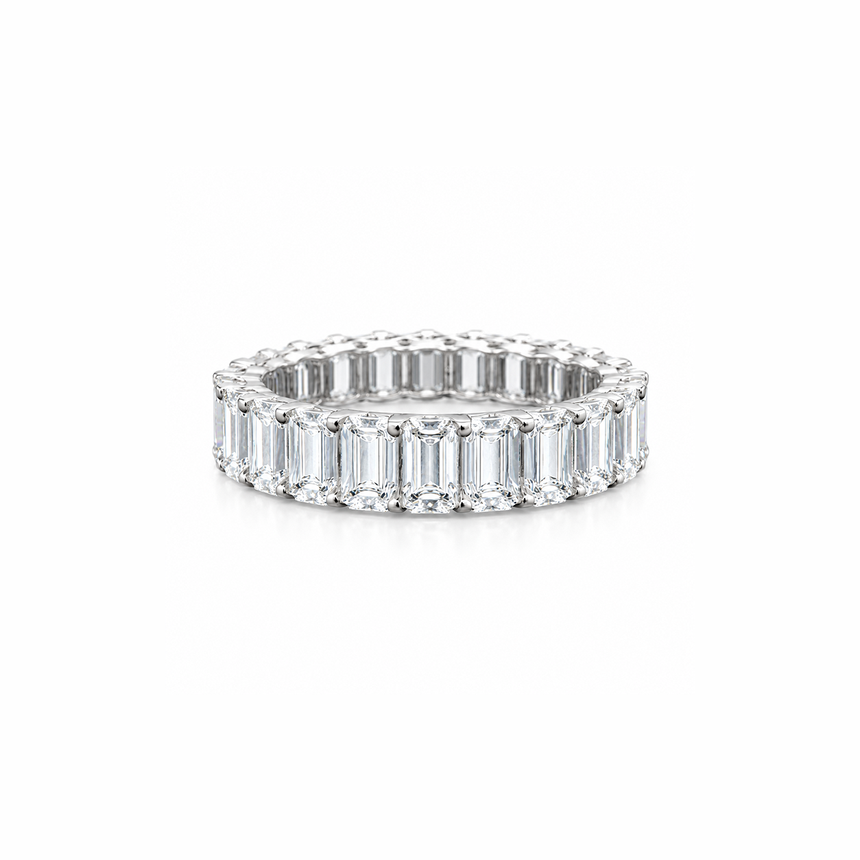 Perpetua Emerald Eco Diamonds Eternity Band 11 carats