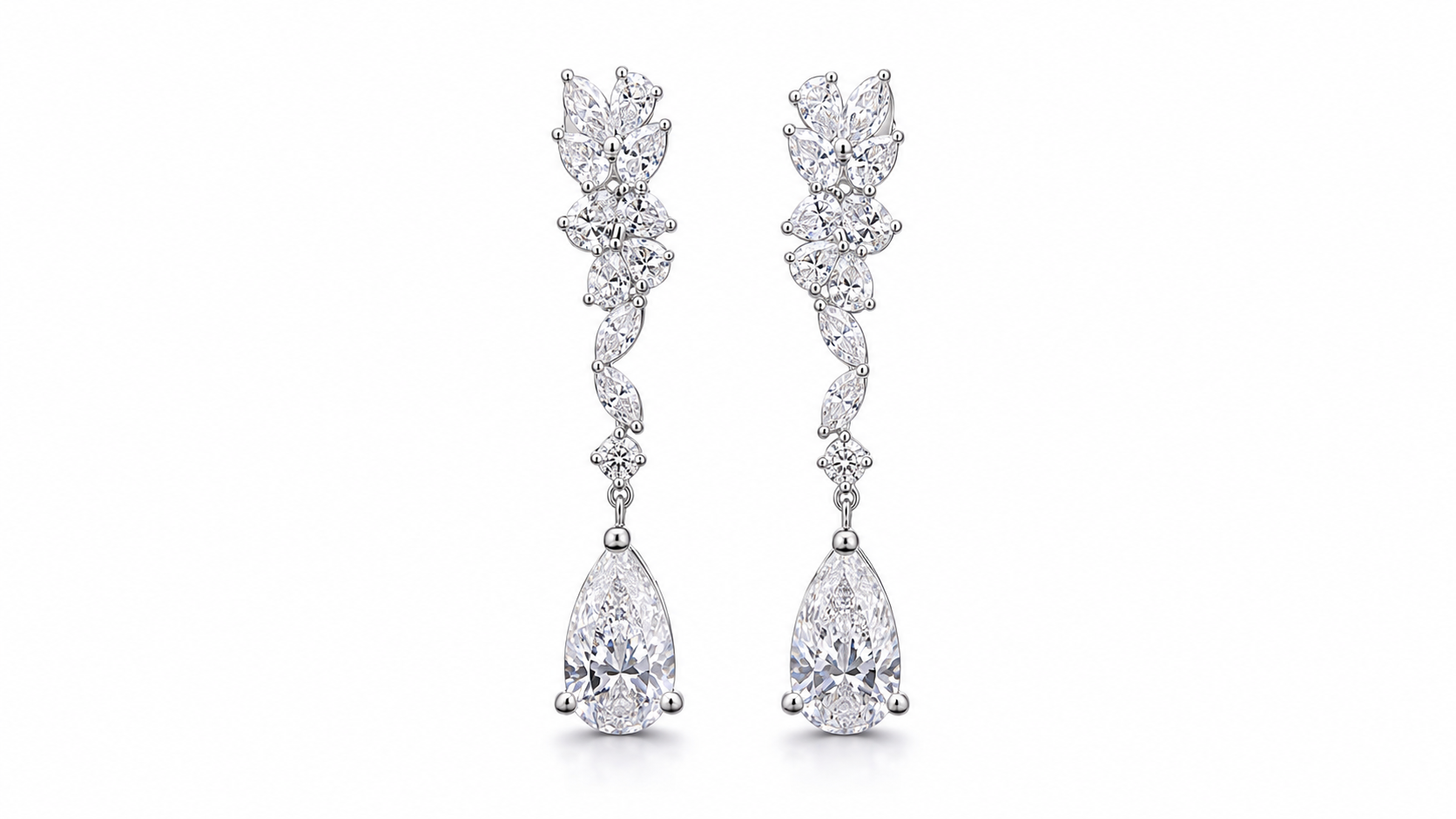 Floral Cascade Eco Diamond Drop Earrings