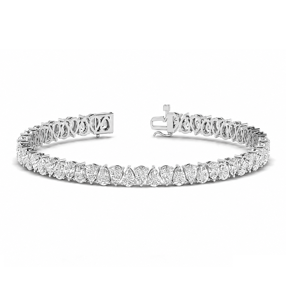 Double Row Pear Shaped Diamond Bracelet