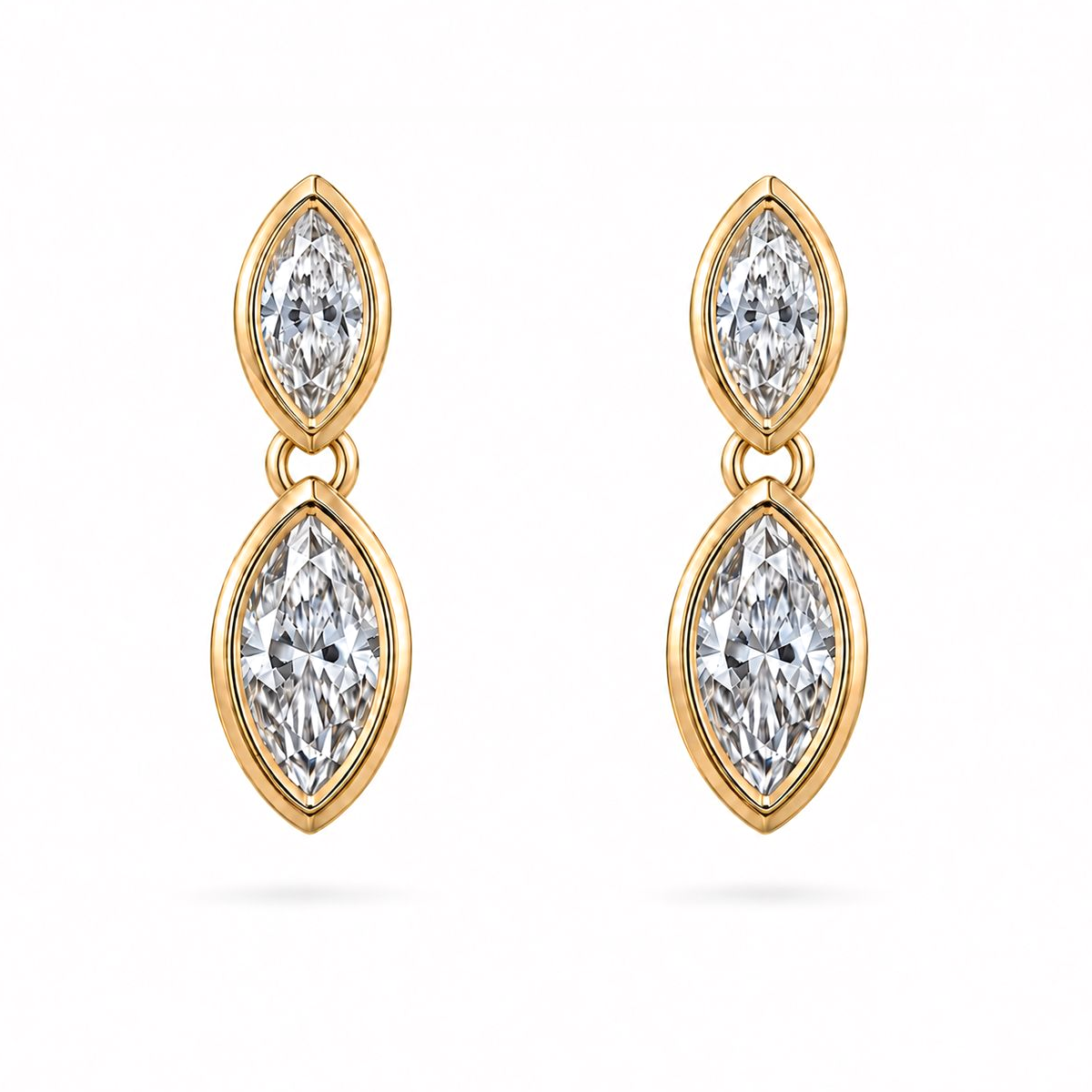 Zora Marquise Eco Diamonds Bezel Drop Earrings