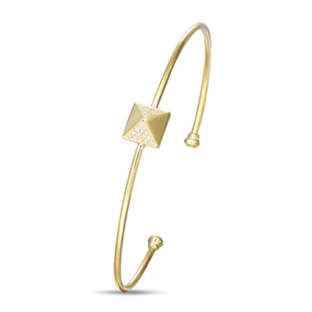 Diamond Pave Pyramid Bangle