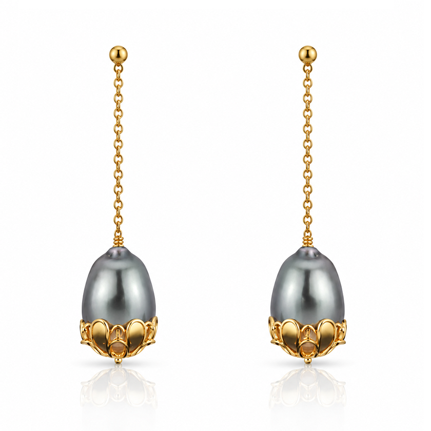 Tahitian Pearls Drop Earrings