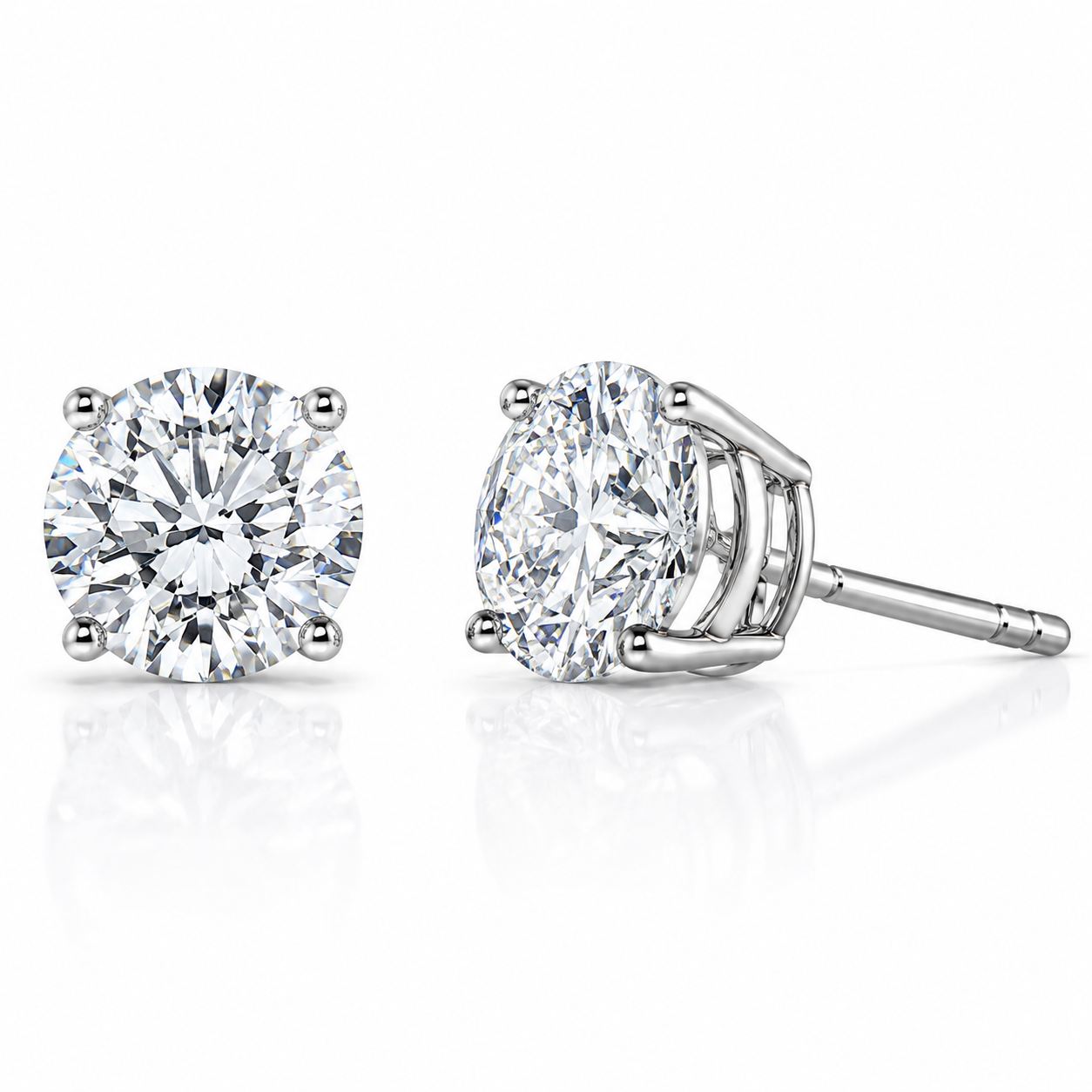 Solitaire Push Back Diamond Studs