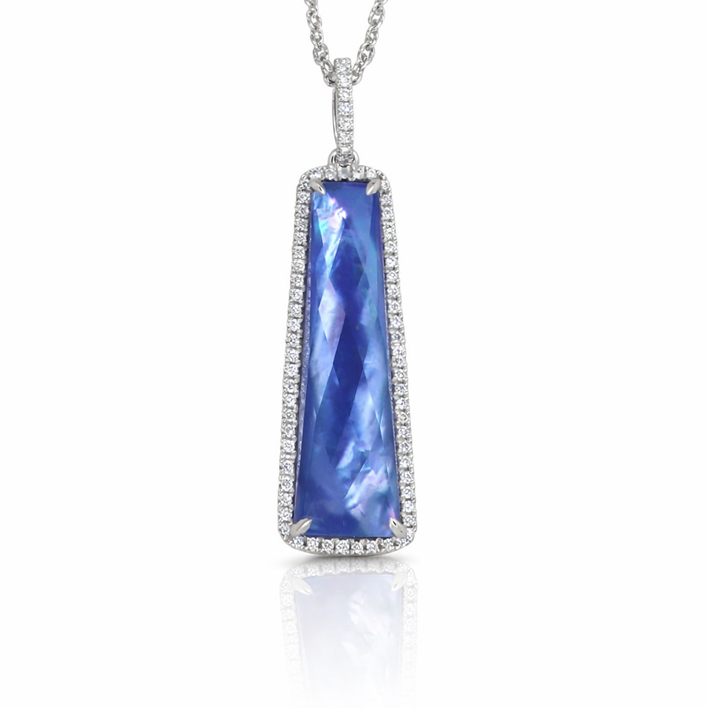 Doves Moonlit Lapis Pendant with Diamonds
