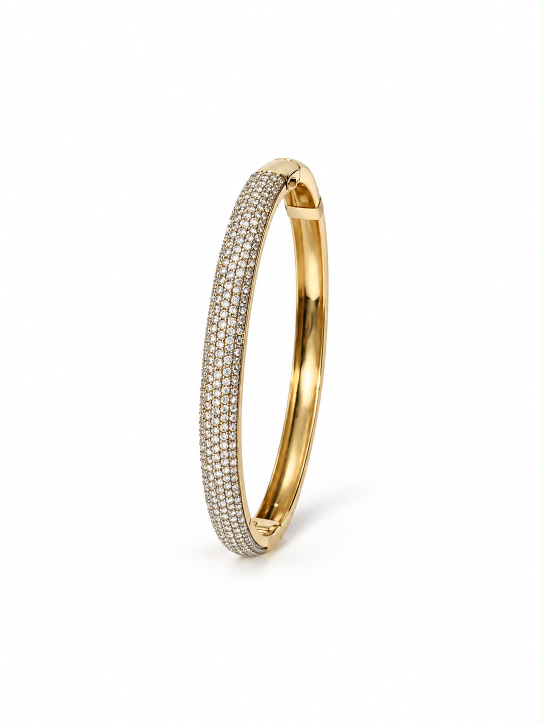 Colette Pave Diamond Multi Row Gold Bangle Bracelet