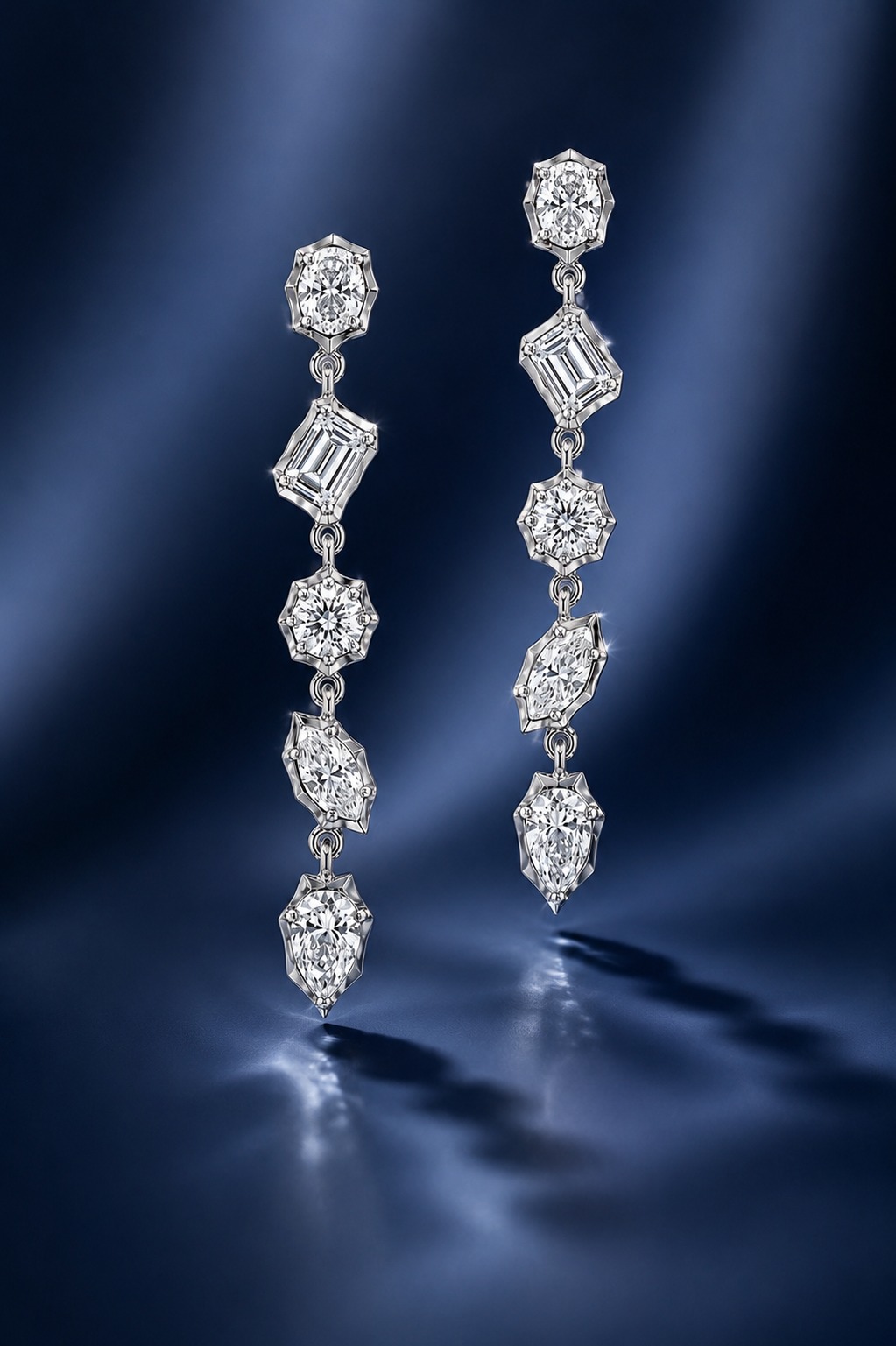 Verona Multi Shape Diamond Drop Earrings