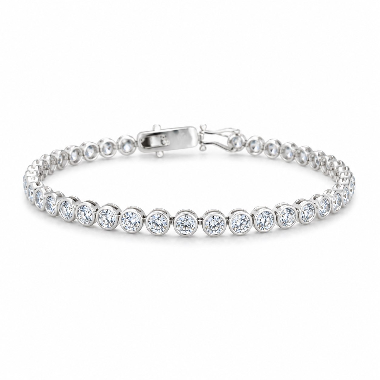 Round Diamond Bezel Tennis Bracelet