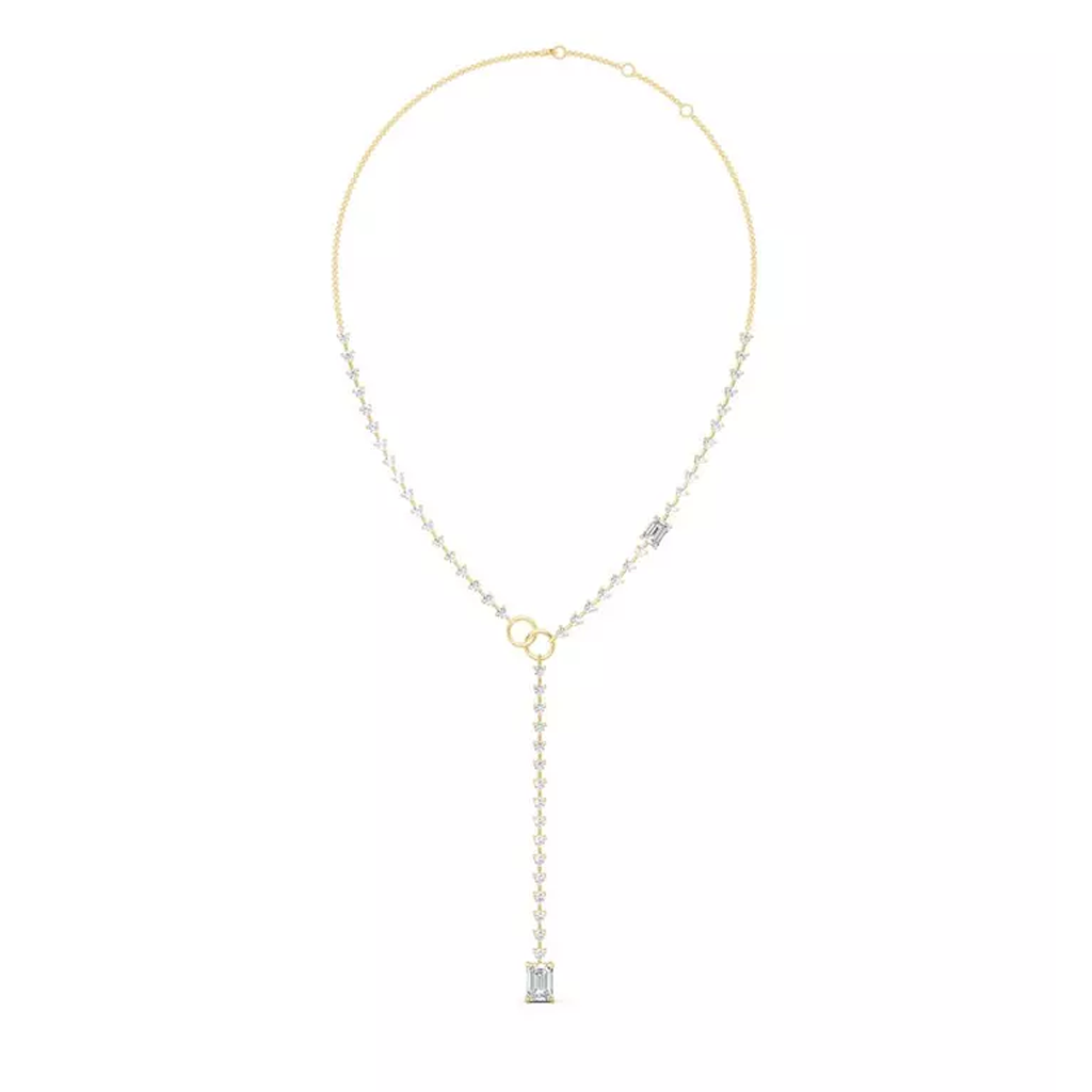 Y Shaped Long Lariat Eco Diamonds Fashion Necklace