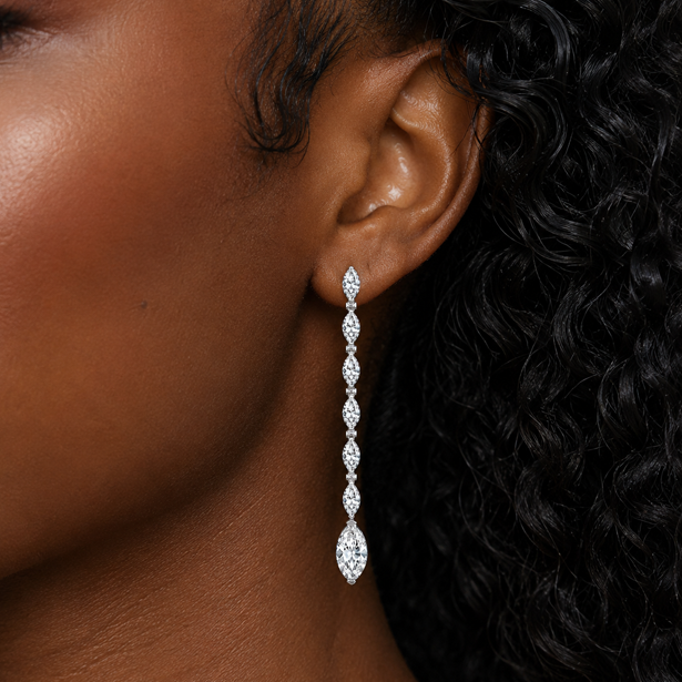 Marquise Eco Diamond Drop Earrings