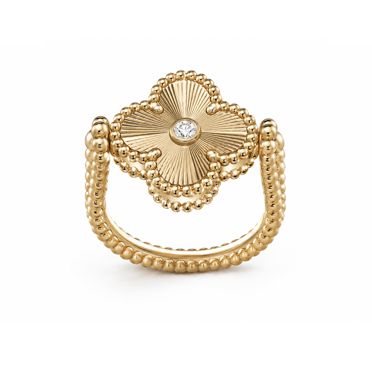 Van Cleef Red Alhambra Reversible Cocktail Ring