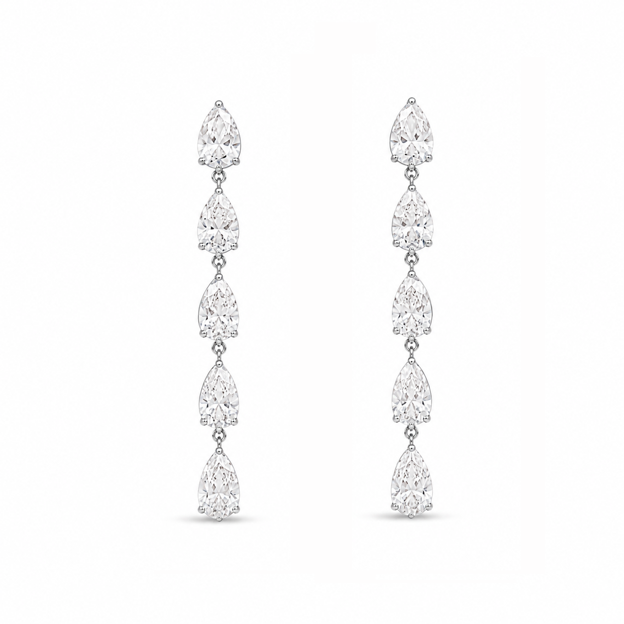 Chelsea Pear Shaped Diamond Drop Earrings