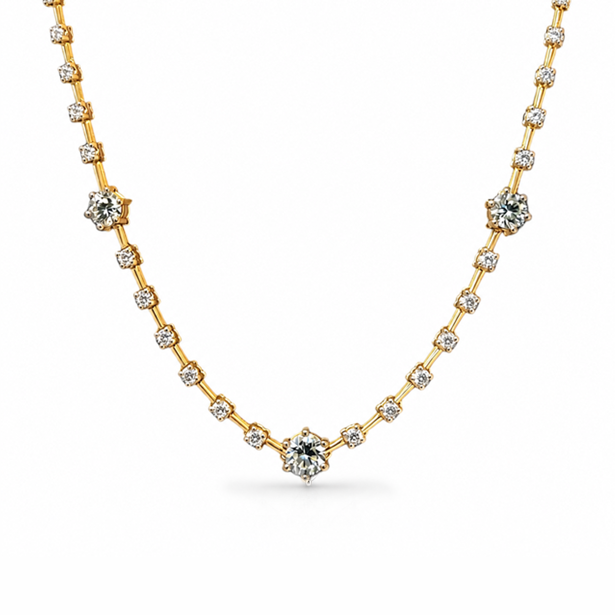 Aria Alternating Eco Diamonds Fancy Tennis Necklace