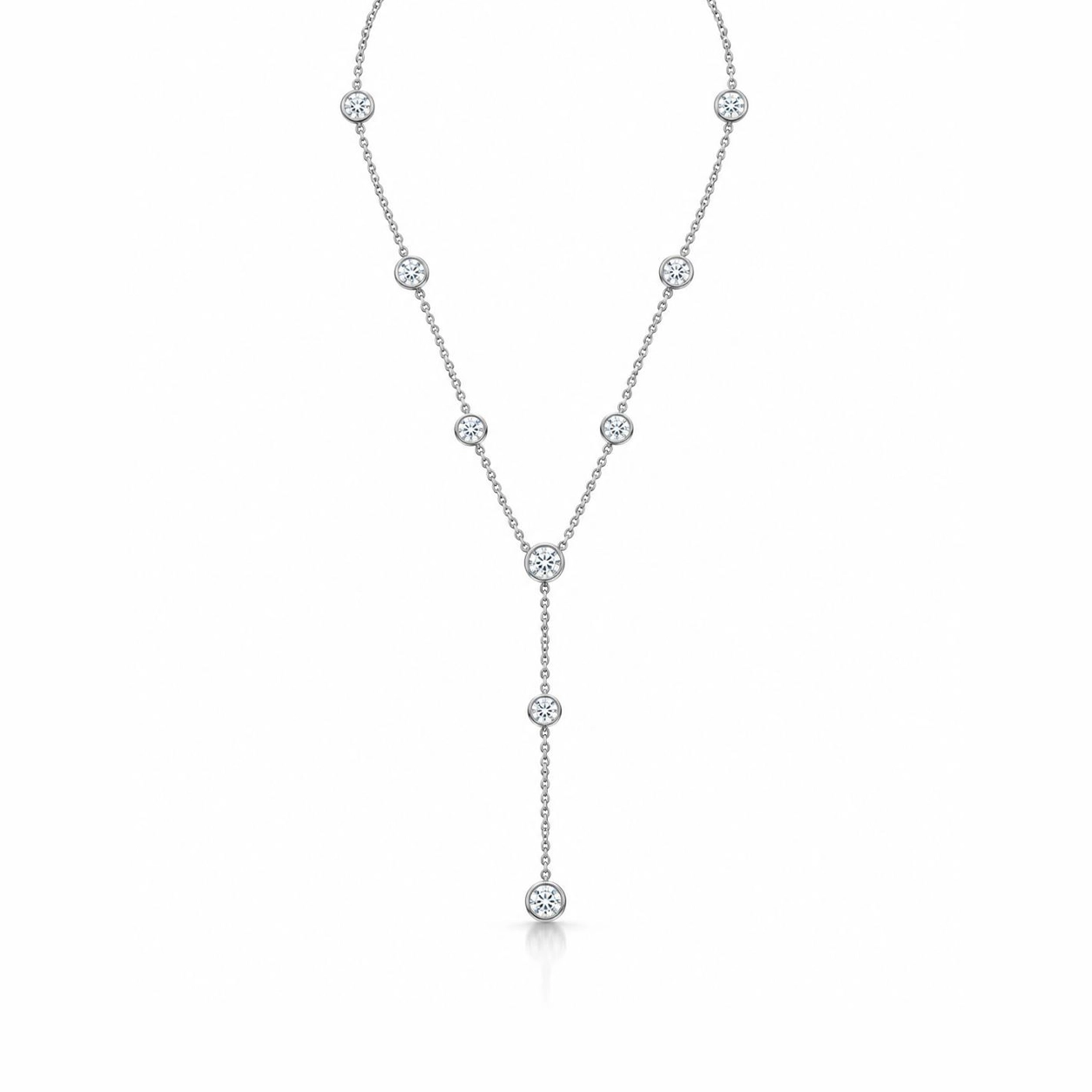Bridget Bezel Diamond Station Lariat Necklace