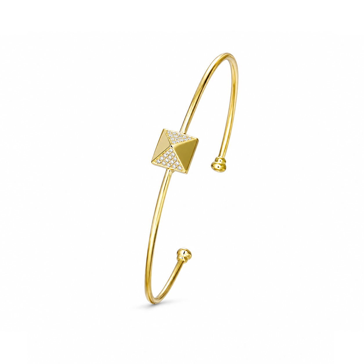 Diamond Pave Pyramid Bangle