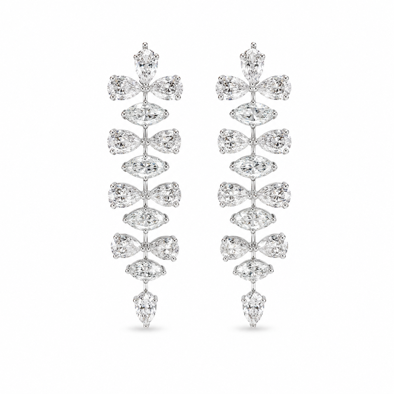 La Parisienne Pear Shaped Eco Diamonds Drop Earrings