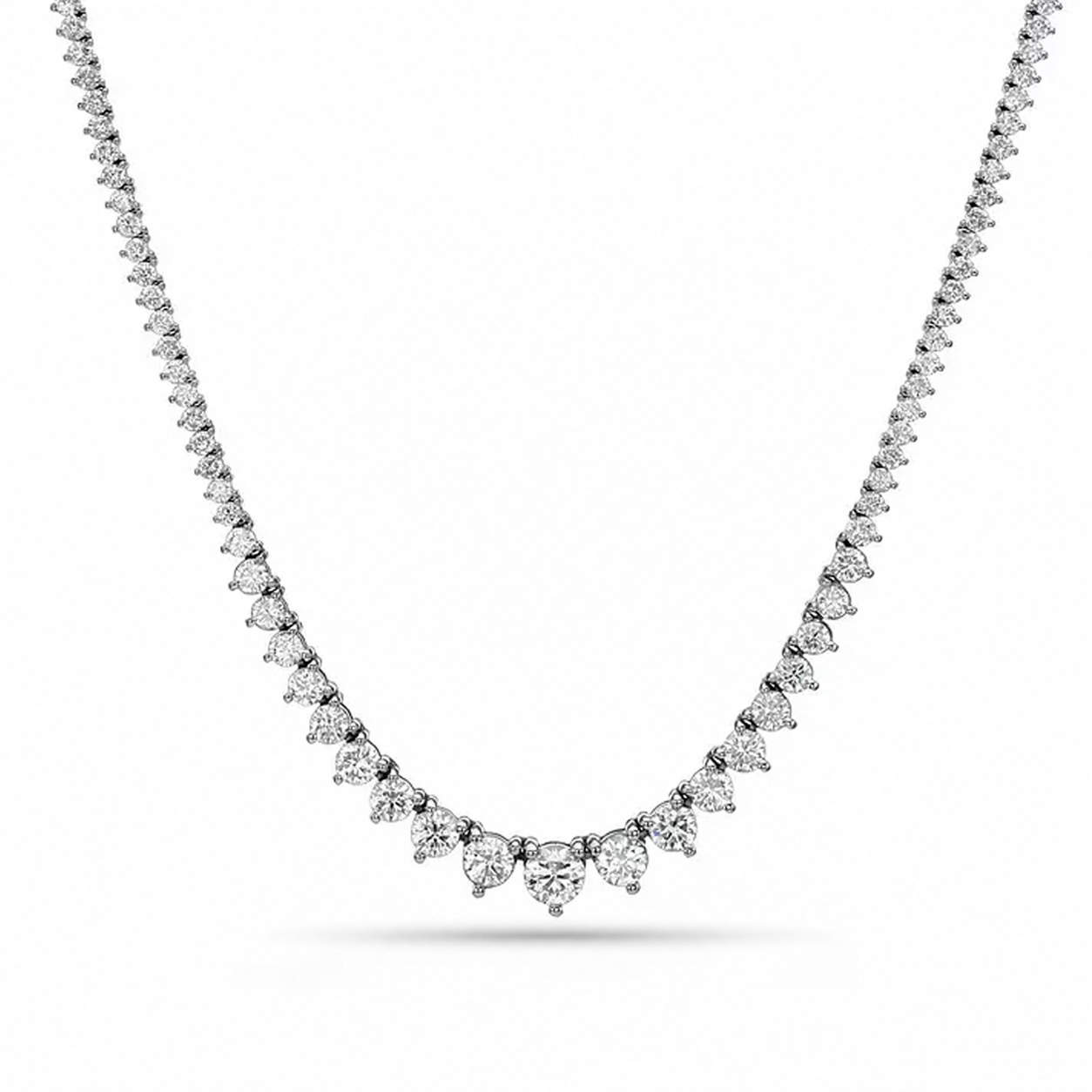 15 carats Grand Riviera Style Diamond Tennis Necklace