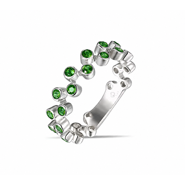 Zig Zag Bezel Emerald Band