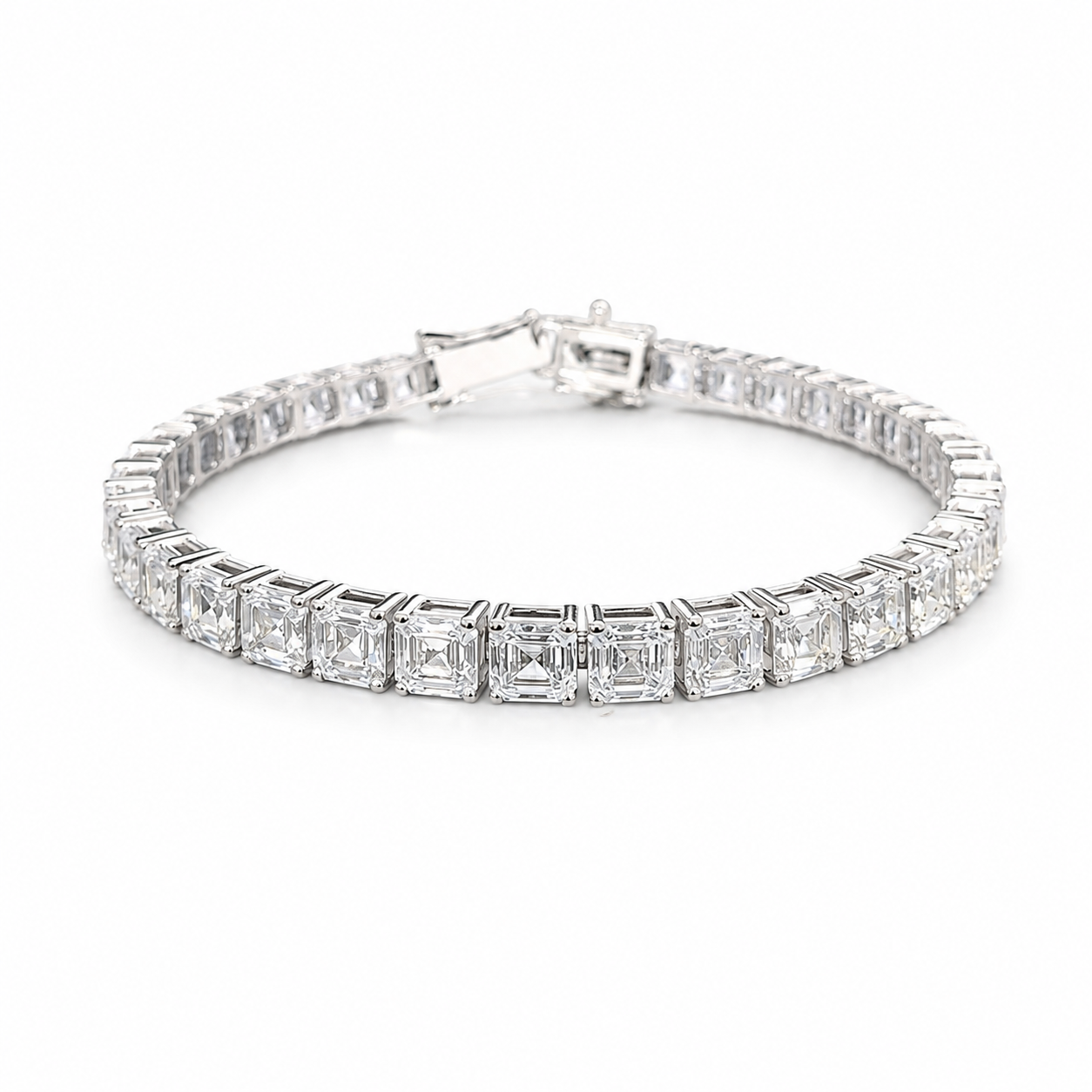 Asscher Eco Diamonds Tennis Bracelet 16 carats