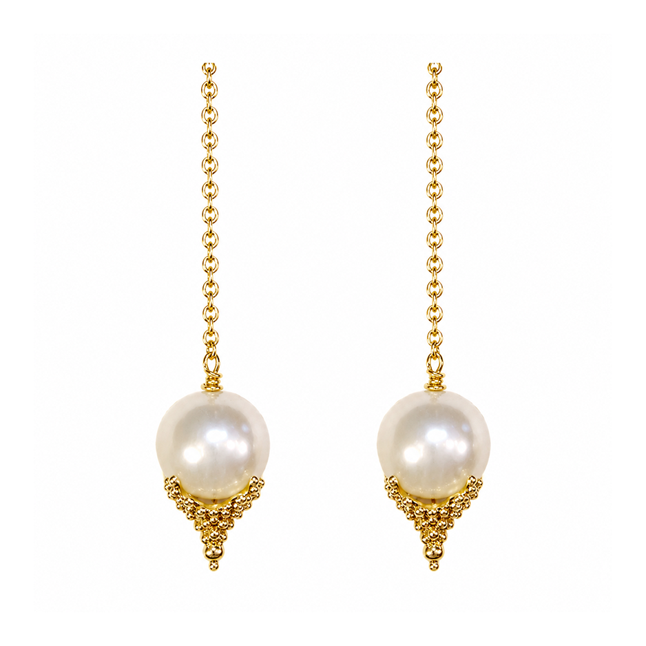 Cultured Pearl Caviar Drop Earrings