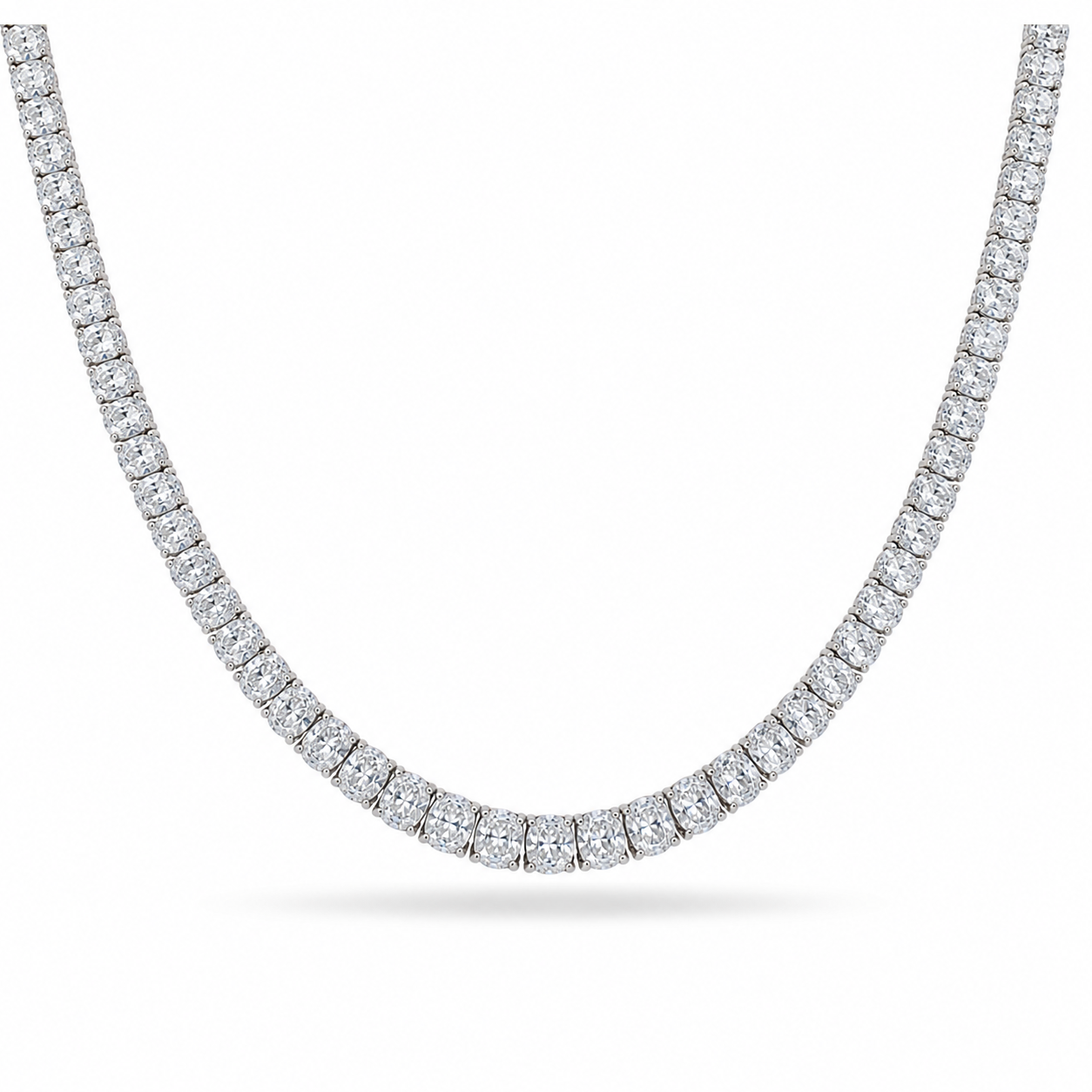 Sylvan Oval Diamond Tennis Necklace