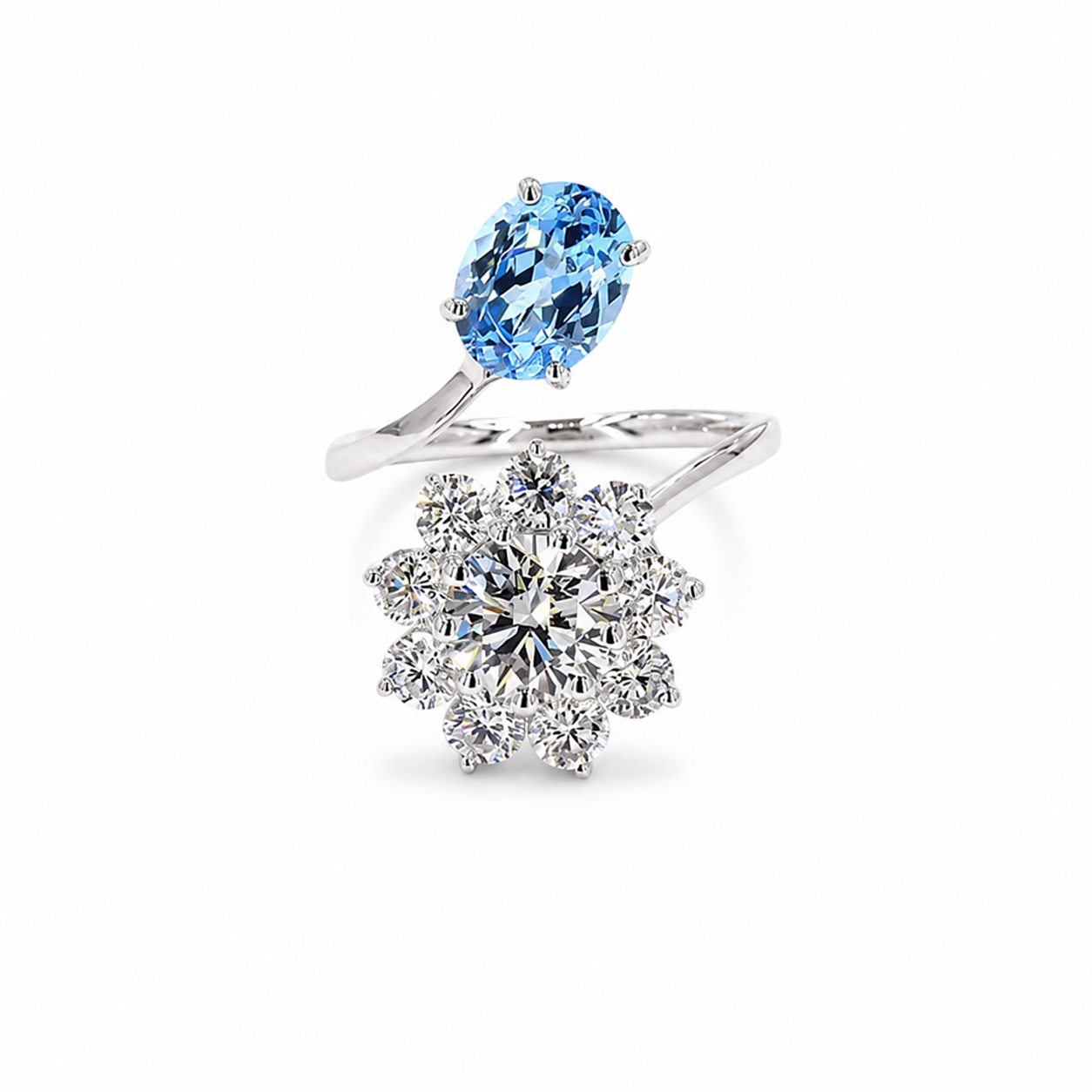 Snow Blue Petal Ring