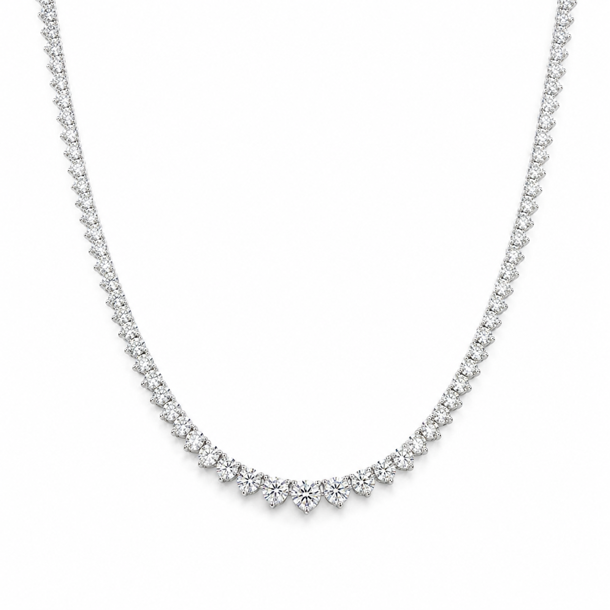 10 carats Signature Riviera Eco Diamonds Graduated Tennis Necklace