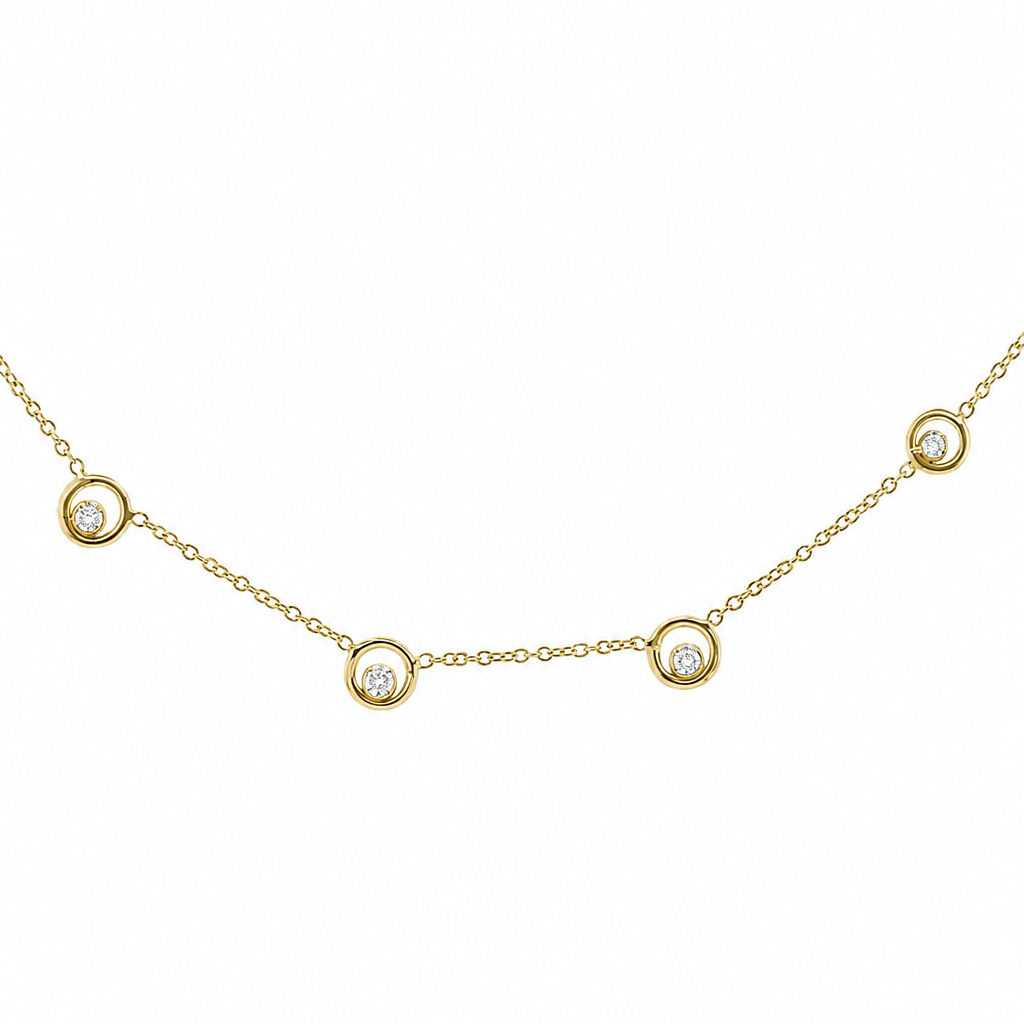 Karma Chain Necklace with Ripples of Diamonds