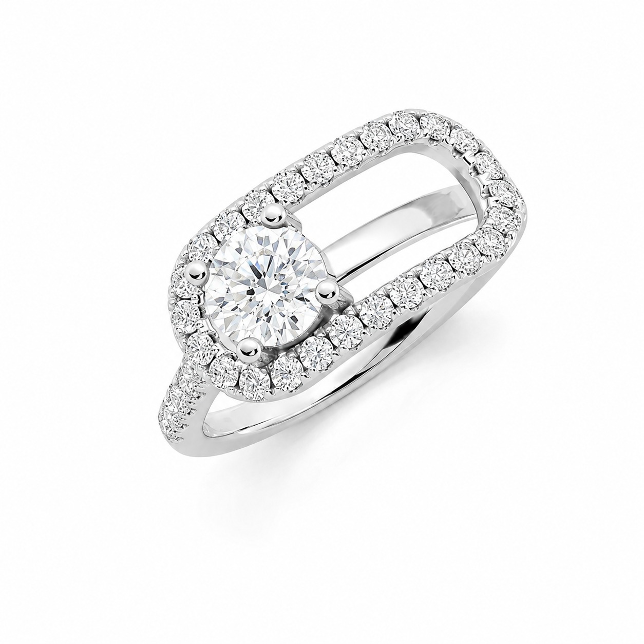 Paperclip Eco Diamonds Fashion Ring