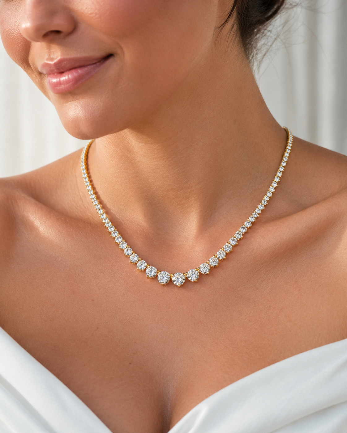 20 carats Riviera Eco Diamonds Yellow Tennis Necklace