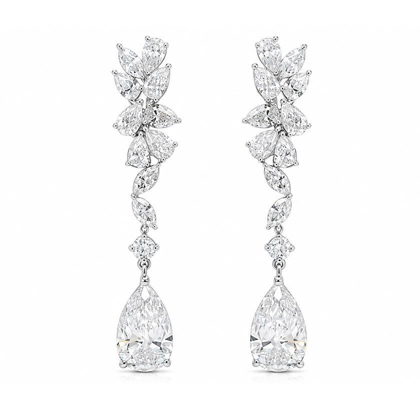 Royals Wedding Eco Diamonds Drop Earrings