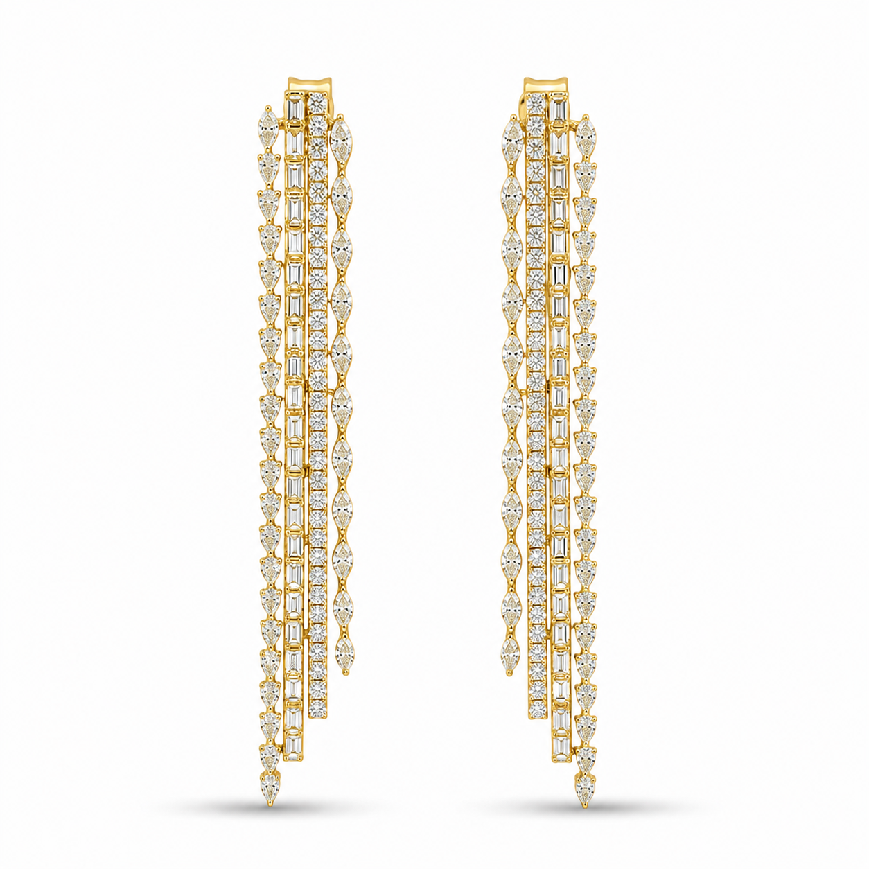 Marchesa Cascading Diamond Fringe Drop Earrings