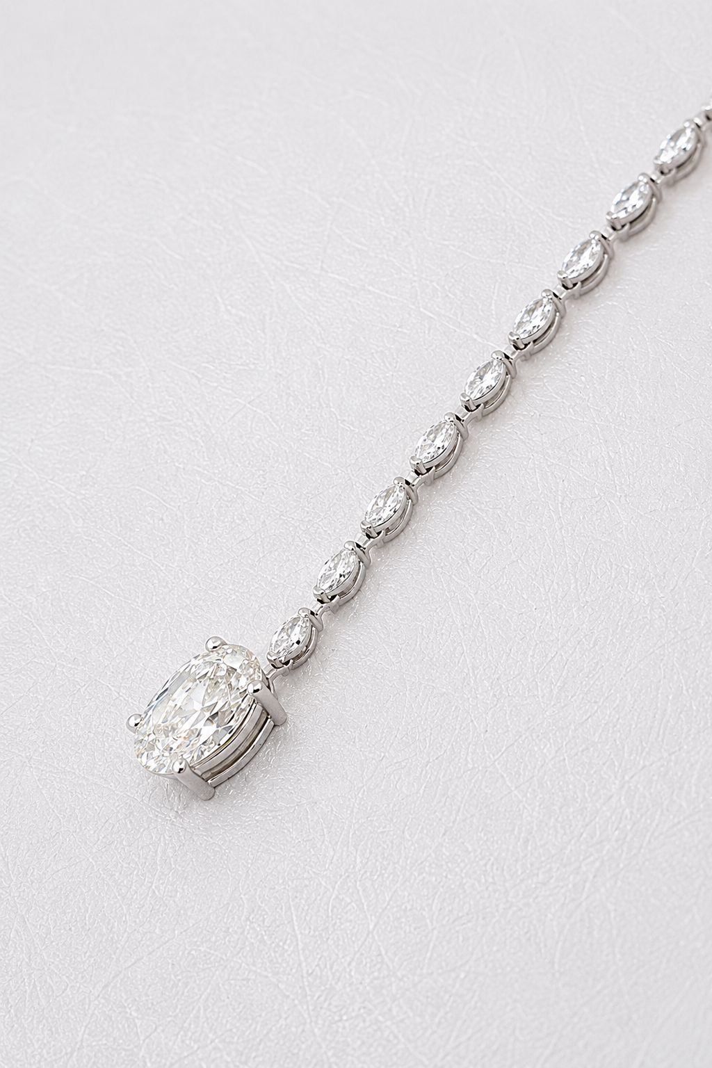 Marquise and Oval Eco Diamonds Lariat Drop Necklace