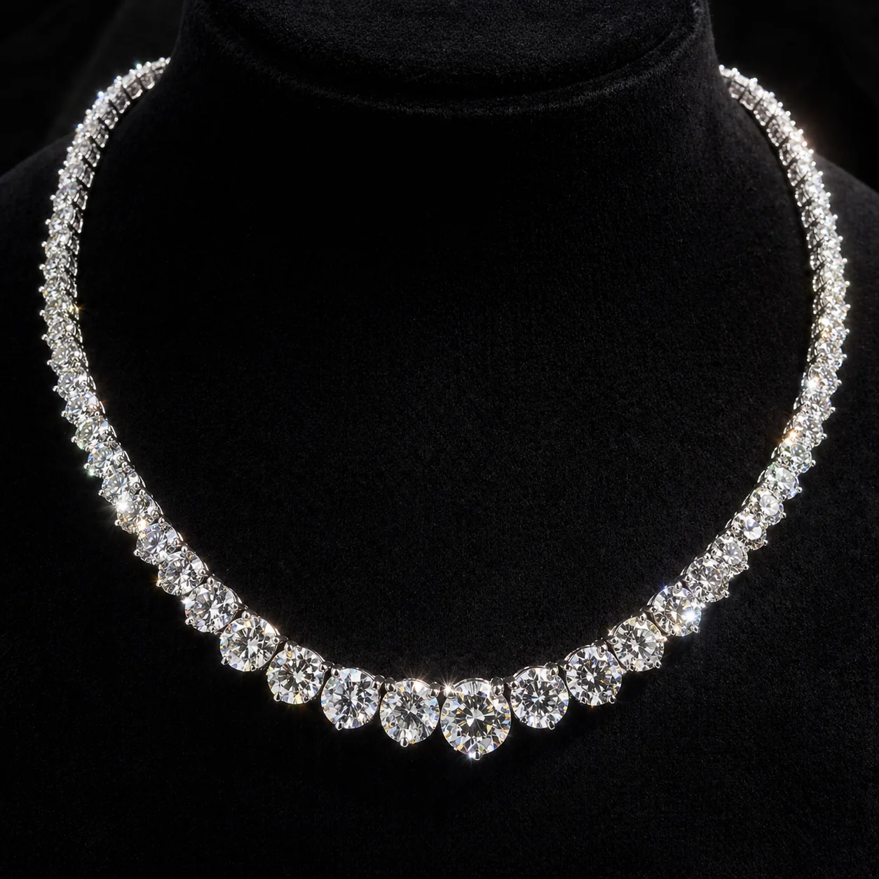 20 carats Riviera Eco Diamonds Graduated Tennis Necklace