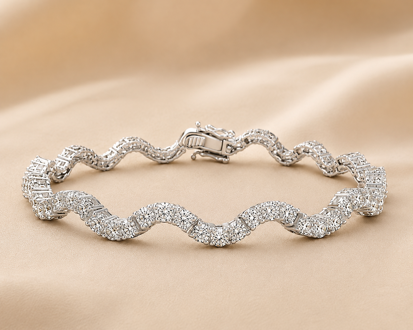 Waves Eco Diamond Tennis Bracelet
