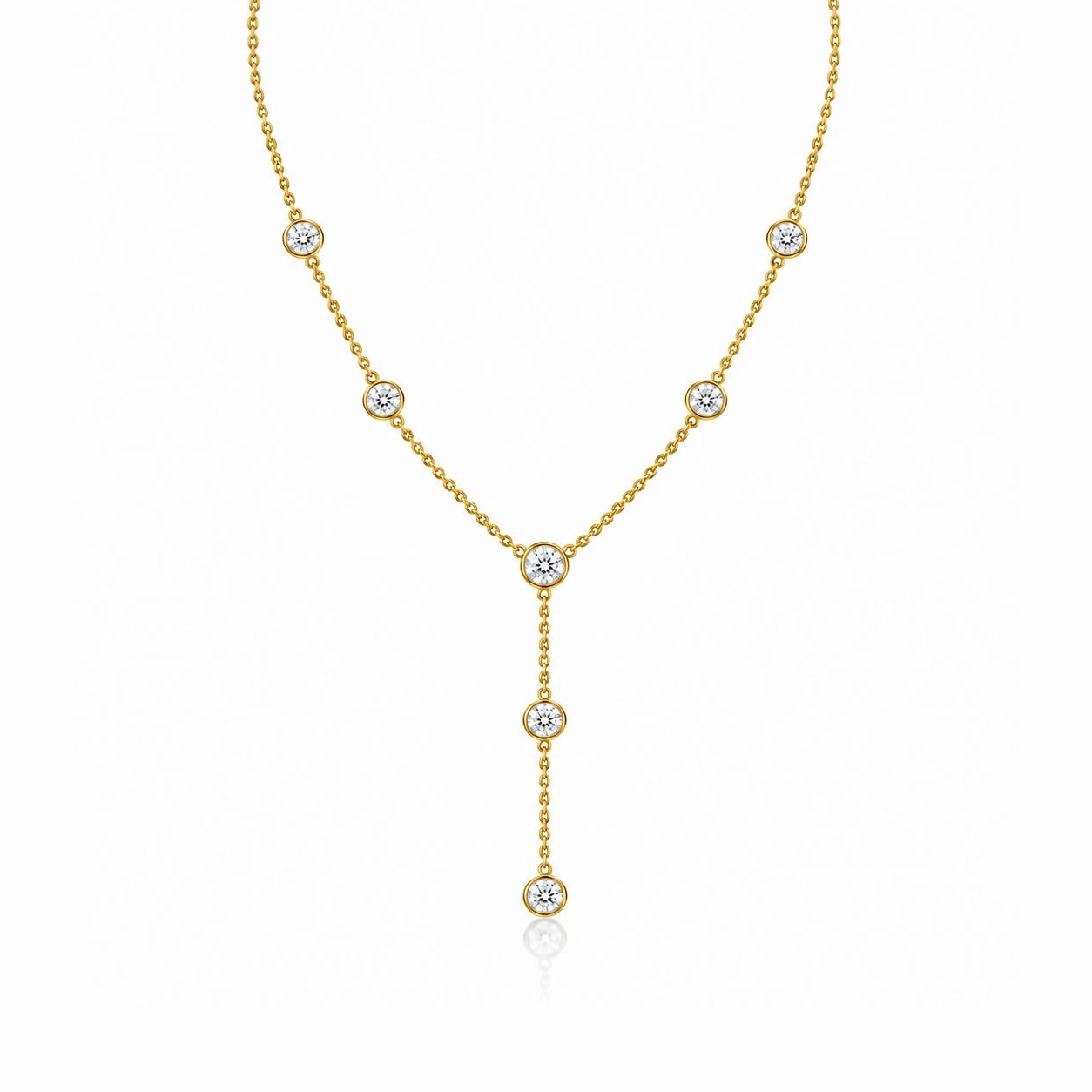 Aston Gold Diamond Station Y-Lariat Necklace