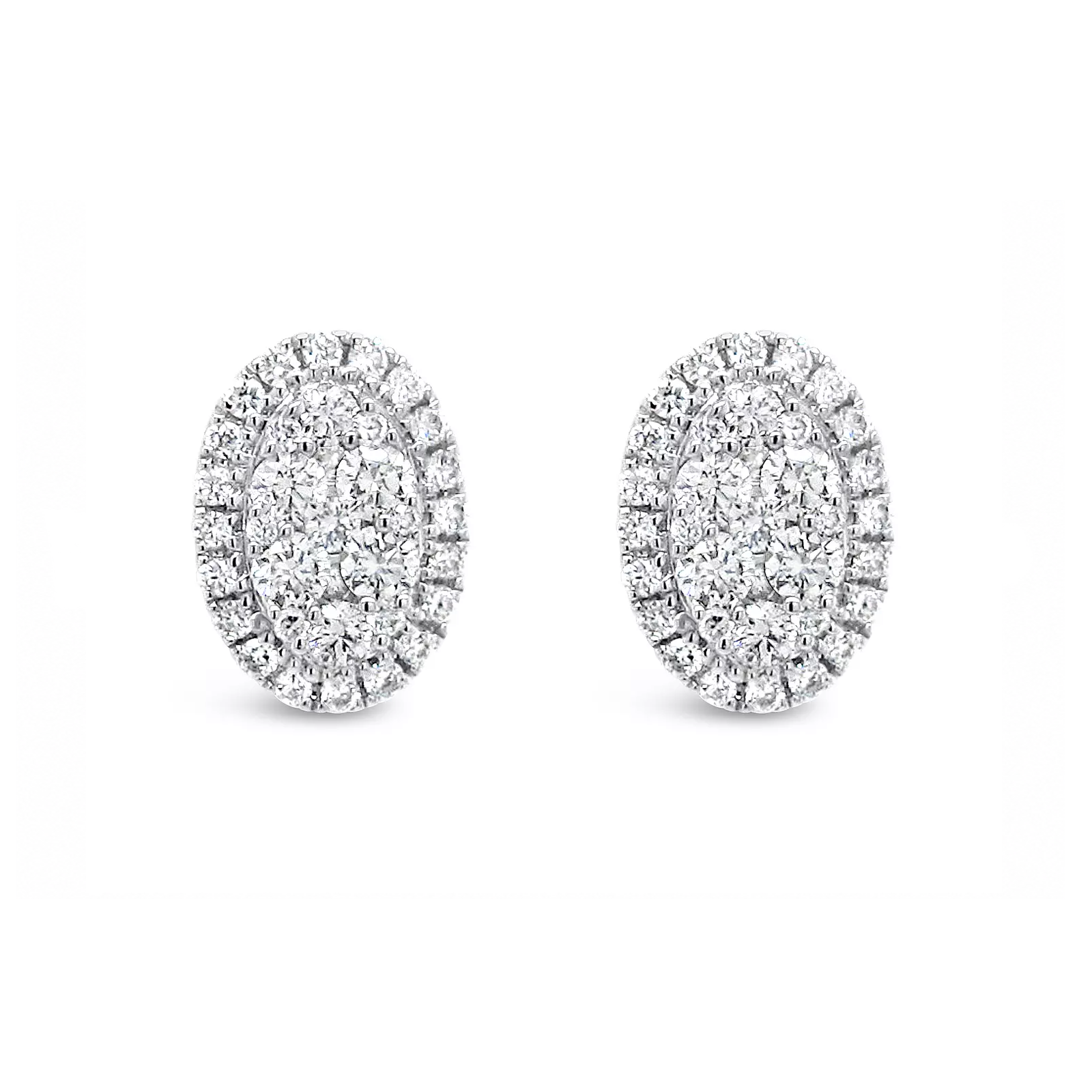Oval Pave Diamond Earrings