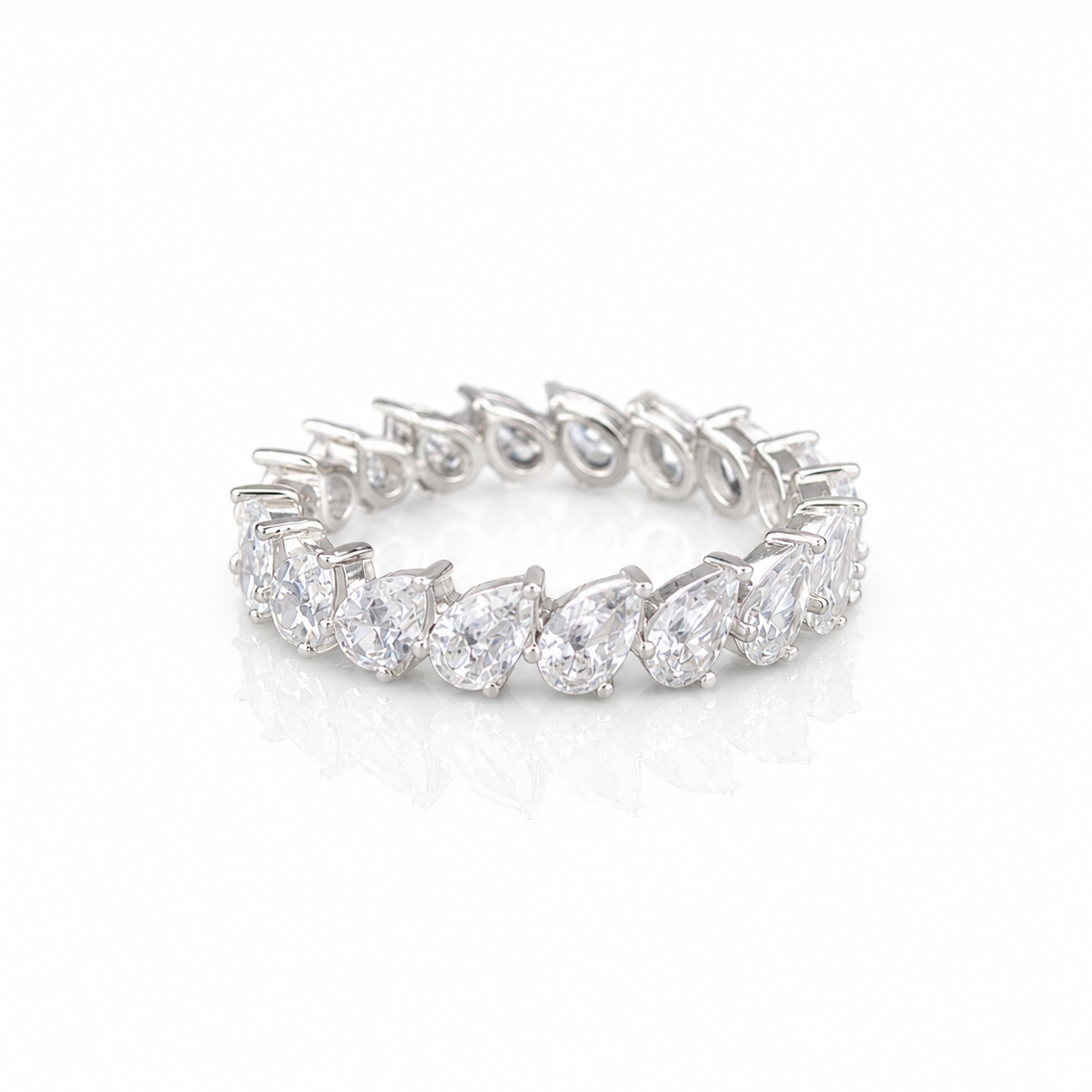 Pear Sideways Eco Diamonds Eternity Band