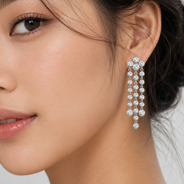 Fountain of Diamonds Drop Earrings