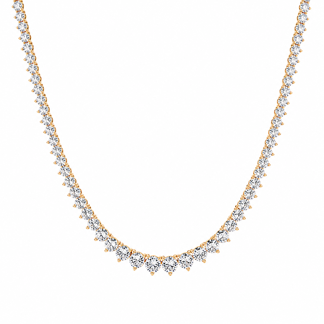 10 carats Timeless Eco Diamond Riviera Necklace 3 Prong