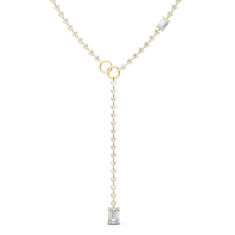 Y Shaped Long Lariat Eco Diamonds Fashion Necklace