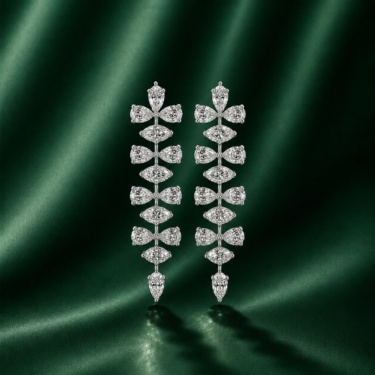 La Parisienne Pear Shaped Eco Diamonds Drop Earrings