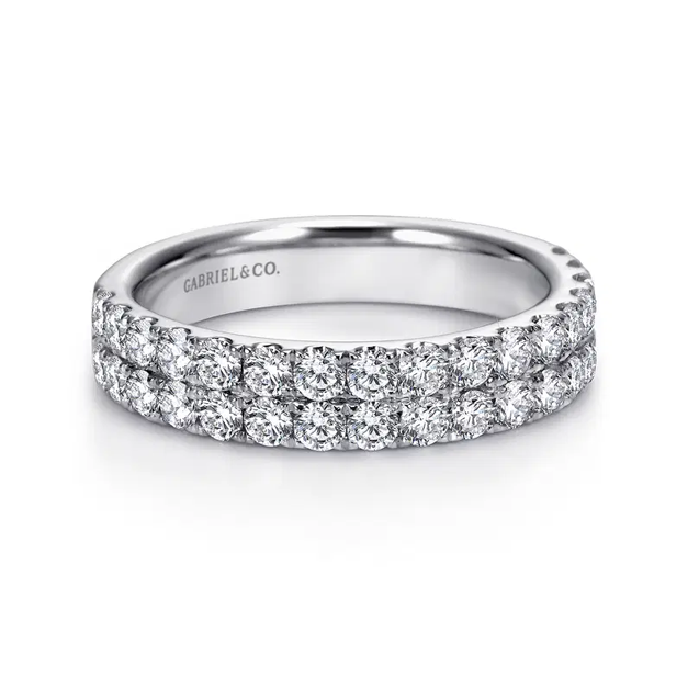 Diamond Stackable Ring with Beaded Bezels