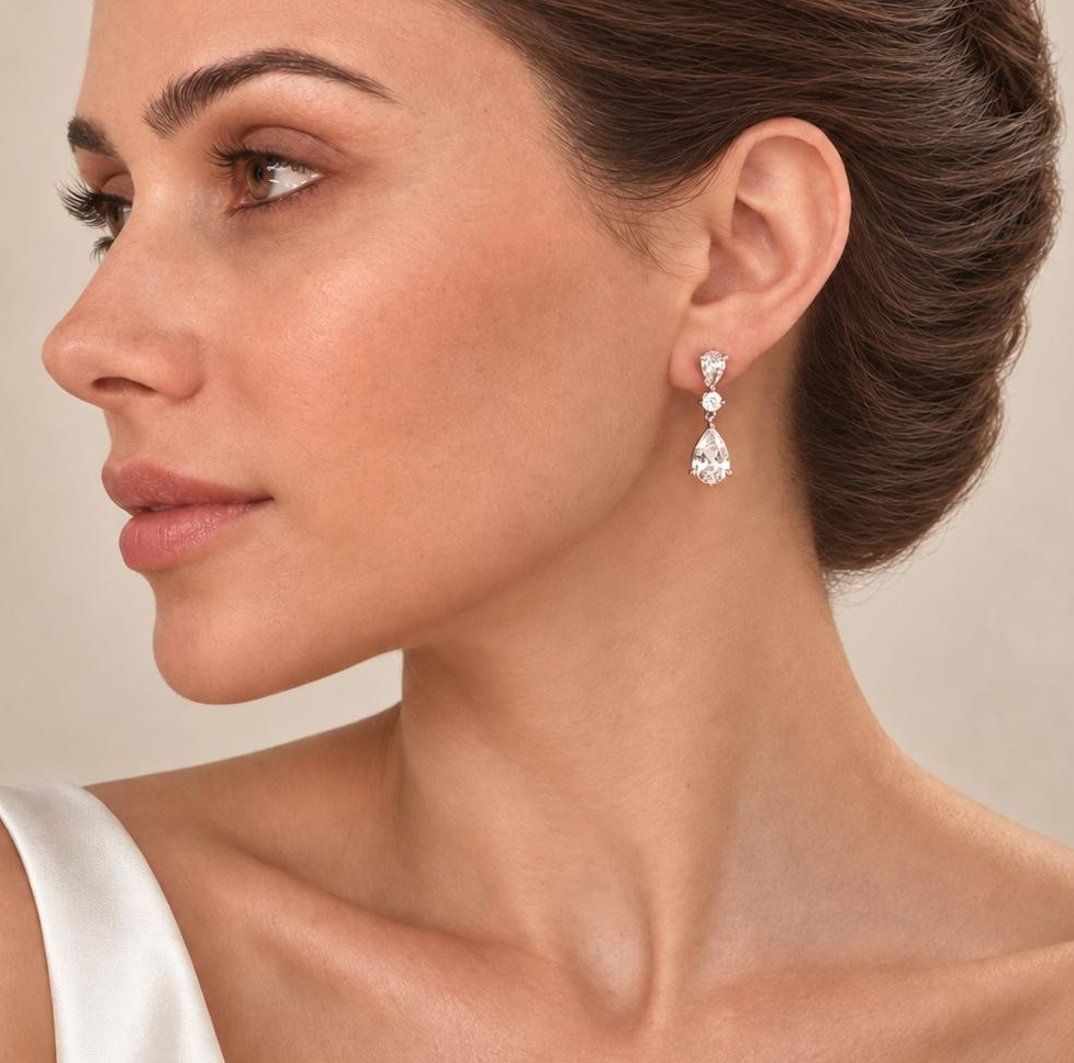 Juliette Pear Shaped Diamond Drop Earrings